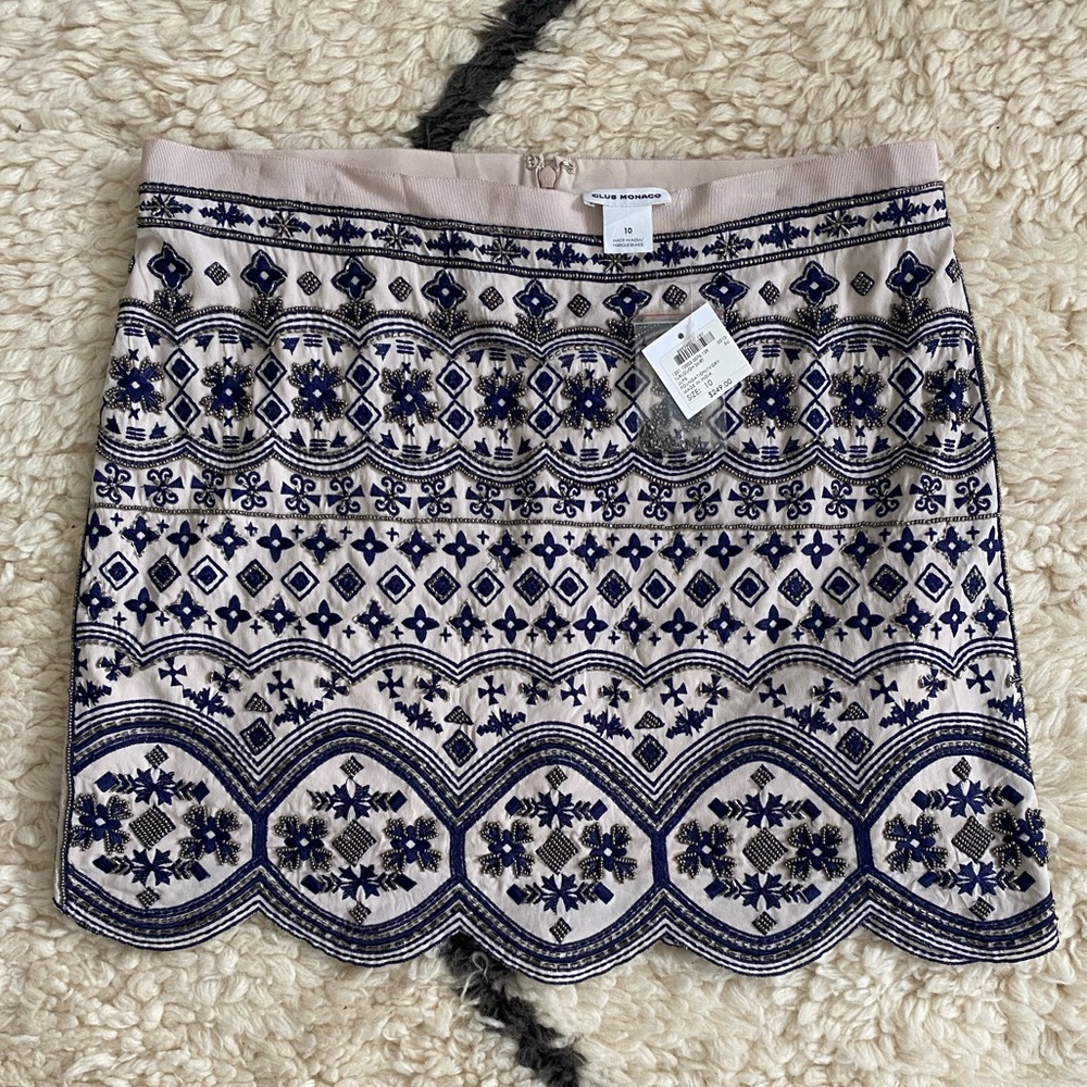 NWT Beaded Club Monaco Skirt